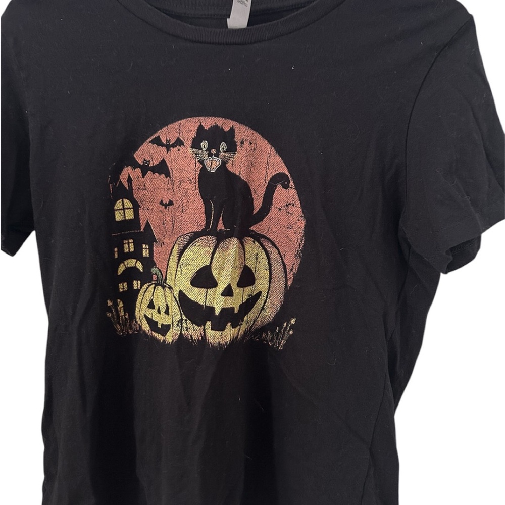 SHEIN Black and Orange Short Sleeve Tee